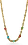CHLOE AND MADISON Gold Plated Resin Station Necklace