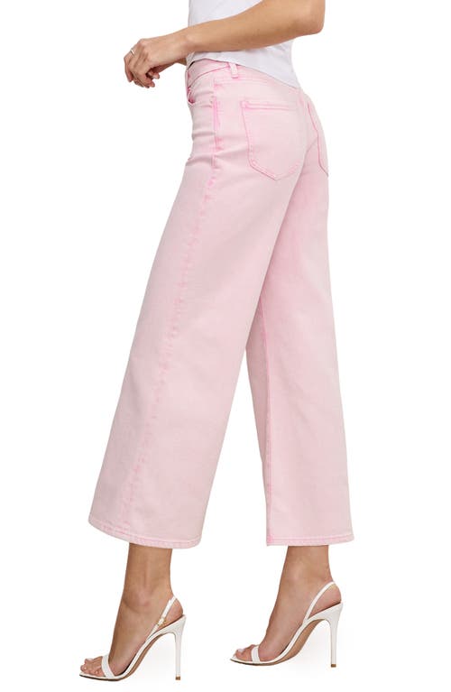 Good American Good Waist High Rise Cropped Palazzo Jeans In Pink In Mineralrosequartz001