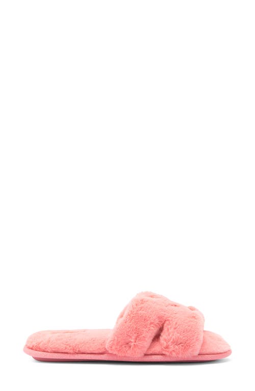 Honeydew H Band Plush Faux Fur Slipper In Pink