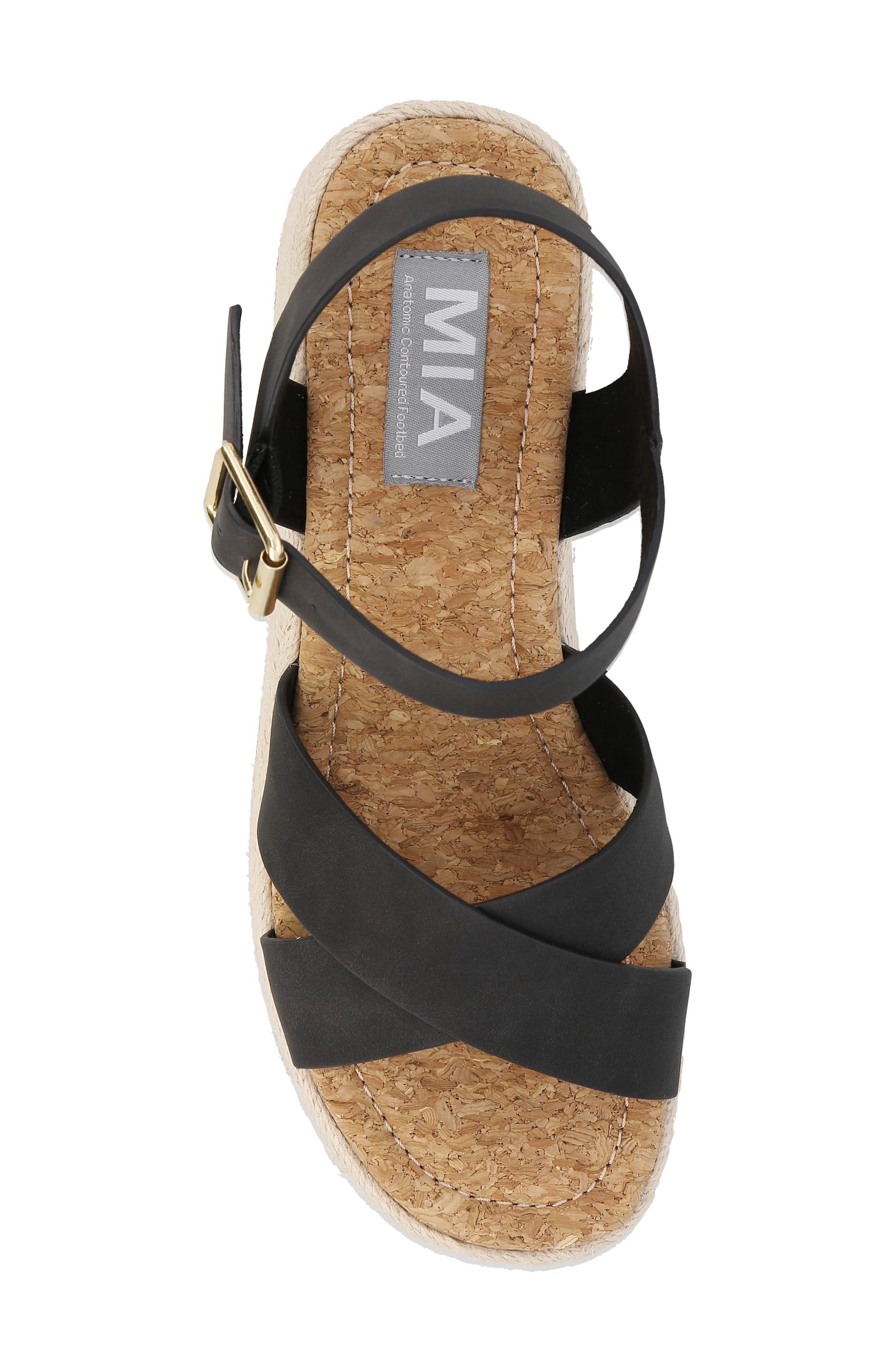 MIA Nikky Ankle Strap Platform Wedge Sandal, Alternate, color, 
