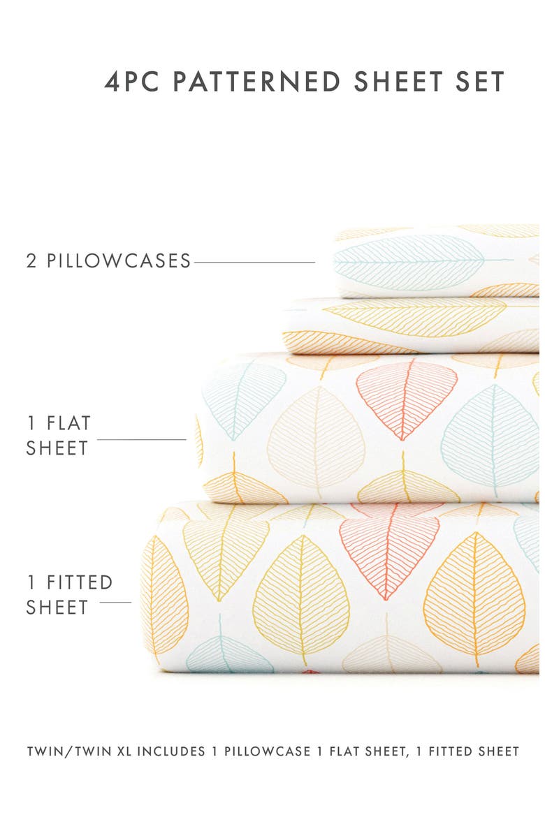 Elegant Fall Foliage Sheet Set, Alternate, color, YELLOW