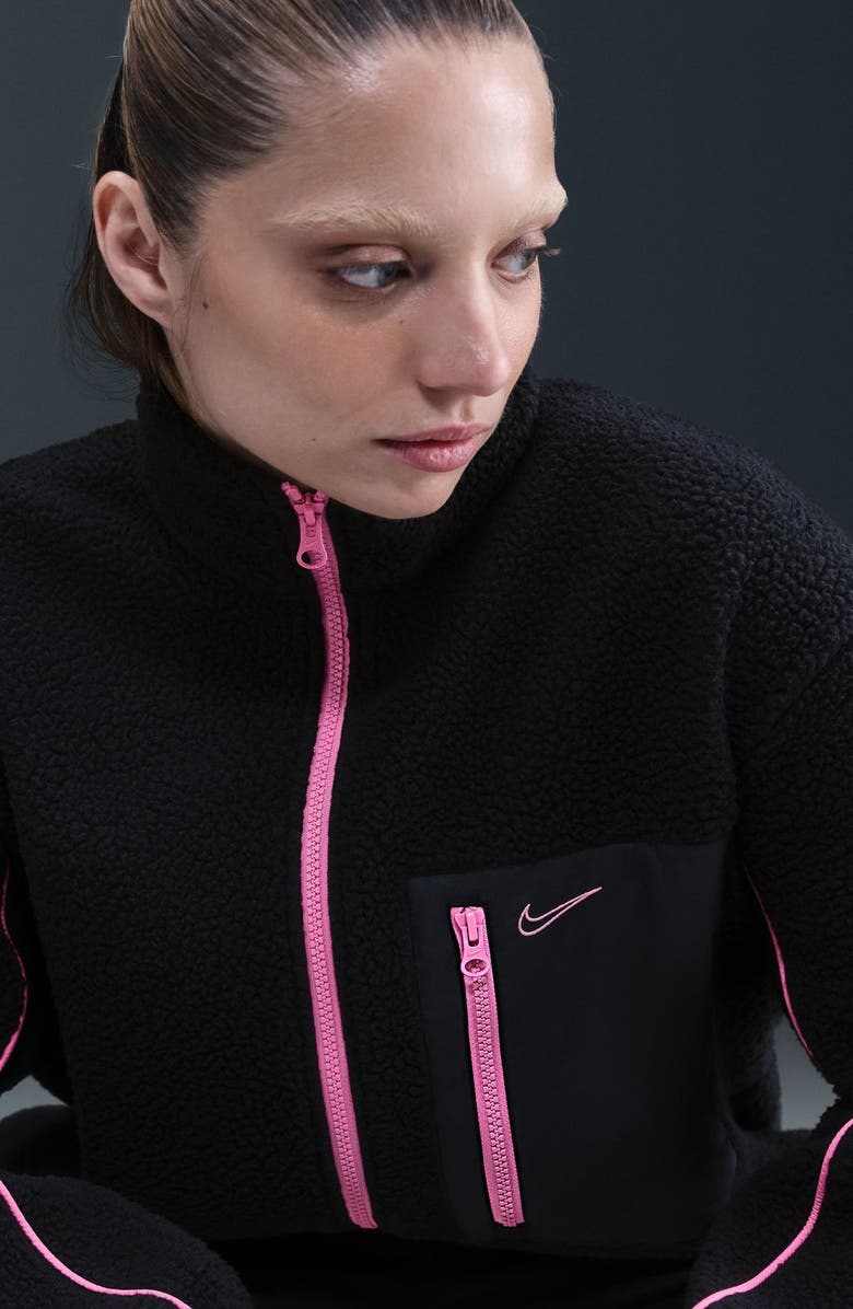 Nike Sportswear Textured Fleece Graphic Zip-Up Jacket, Alternate, color,