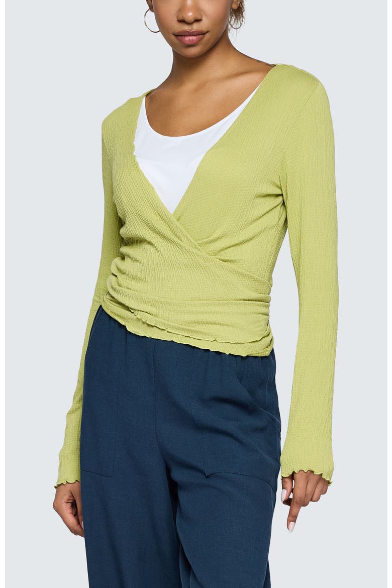 Kai Wrinkled Viscose Jersey Top, Alternate, color, Lime