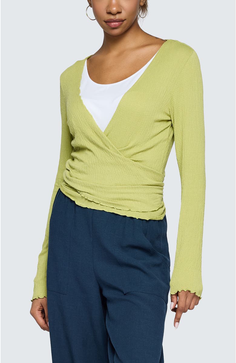 LUUKAA Kai Wrinkled Viscose Jersey Top, Alternate, color, Lime
