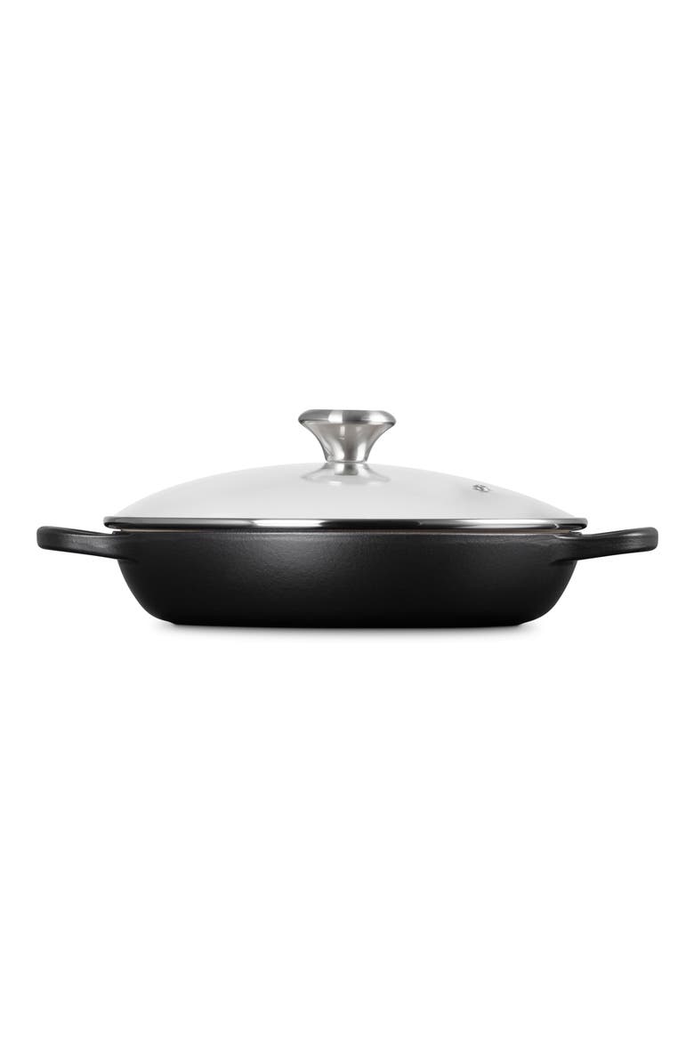 Signature 2.25-Quart Enameled Cast Iron Braiser, Alternate, color, LICORICE