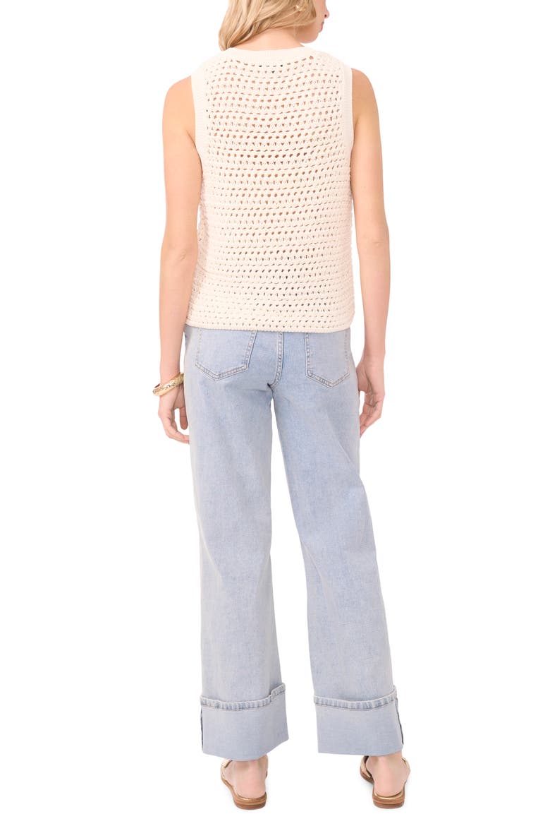 Openwork Crewneck Tank, Alternate, color, EGGNOG