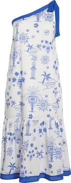 SUGARLIPS Alvina Tropics Nicol One-Shoulder Cotton Maxi Dress