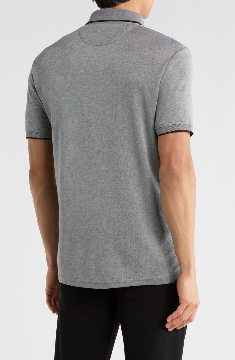 DENIM AND FLOWER Tipped Quarter Zip Knit Polo, Alternate, color, Black