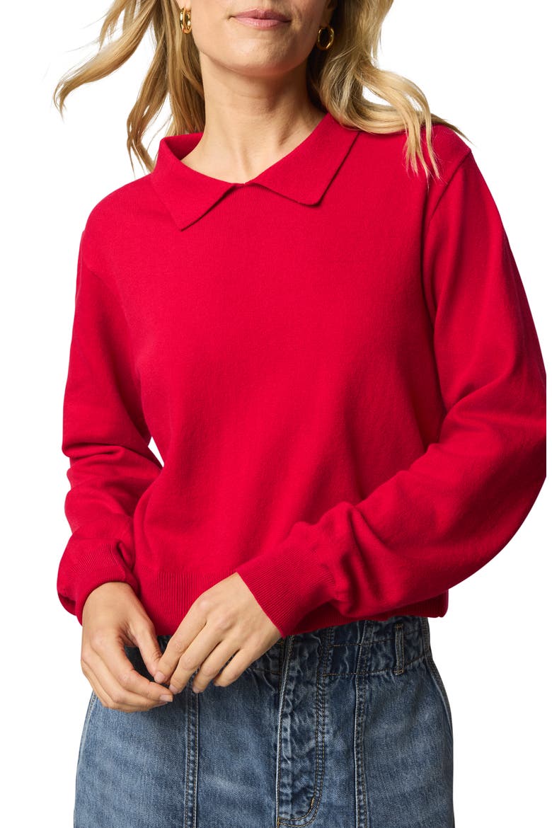 Phoebe Polo Sweater, Main, color, ROUGE RED
