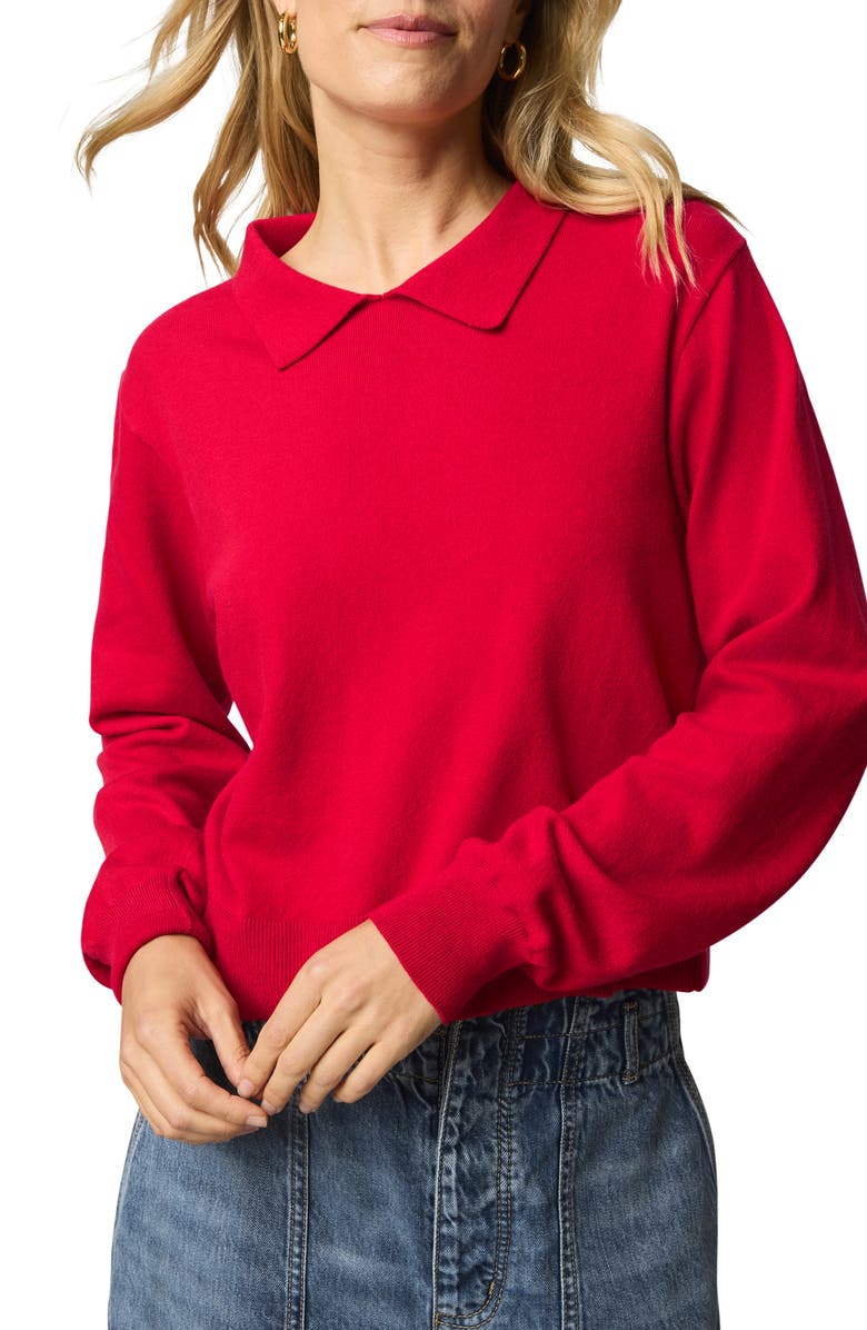Splendid Phoebe Polo Sweater, Main, color, Rouge Red