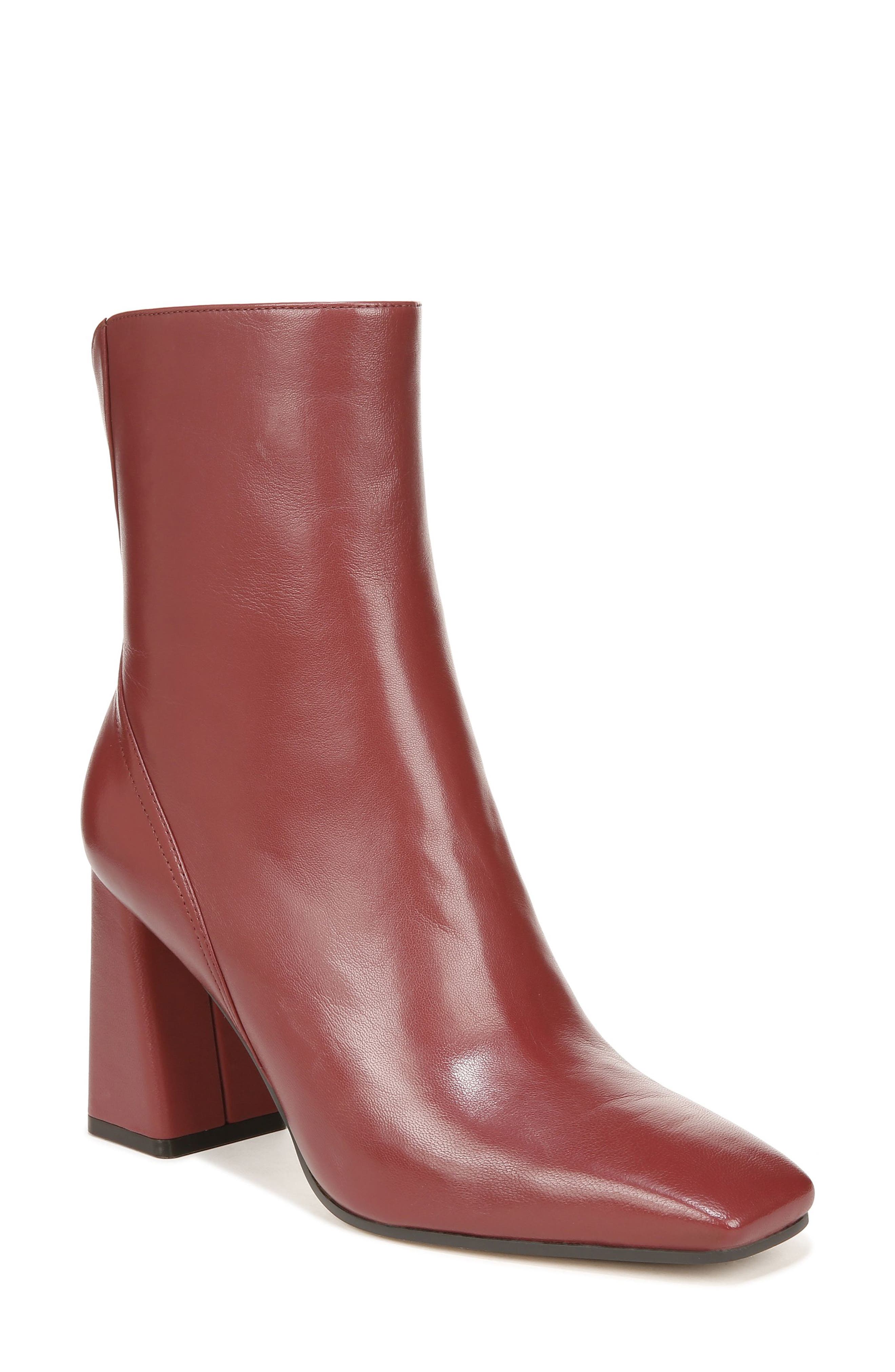 Lexi Square Toe Bootie, Main, color, RUBY RED LEATHER