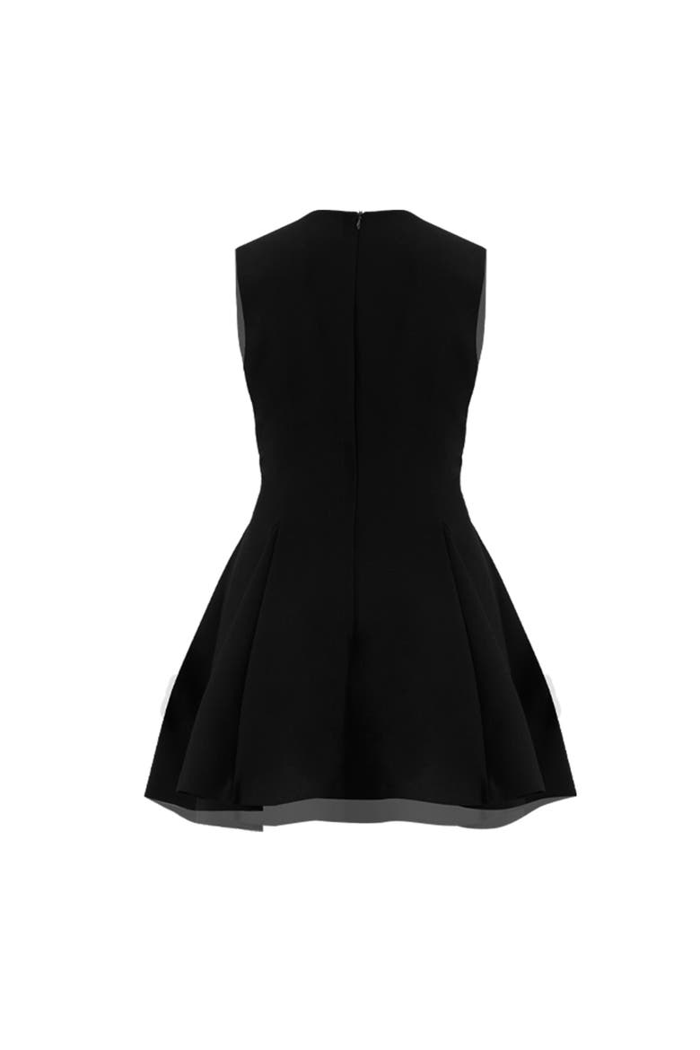 Sleeveless Black Six Button Mini Dress, Alternate, color, Black