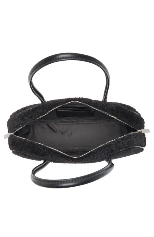 Bcbg Angled Faux Fur Shoulder Bag In Black