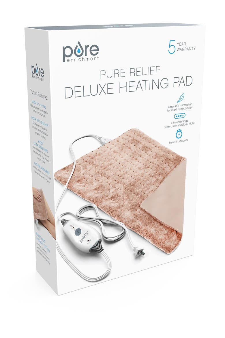 PureRelief Deluxe Heating Pad - Mauve, Alternate, color, MAUVE