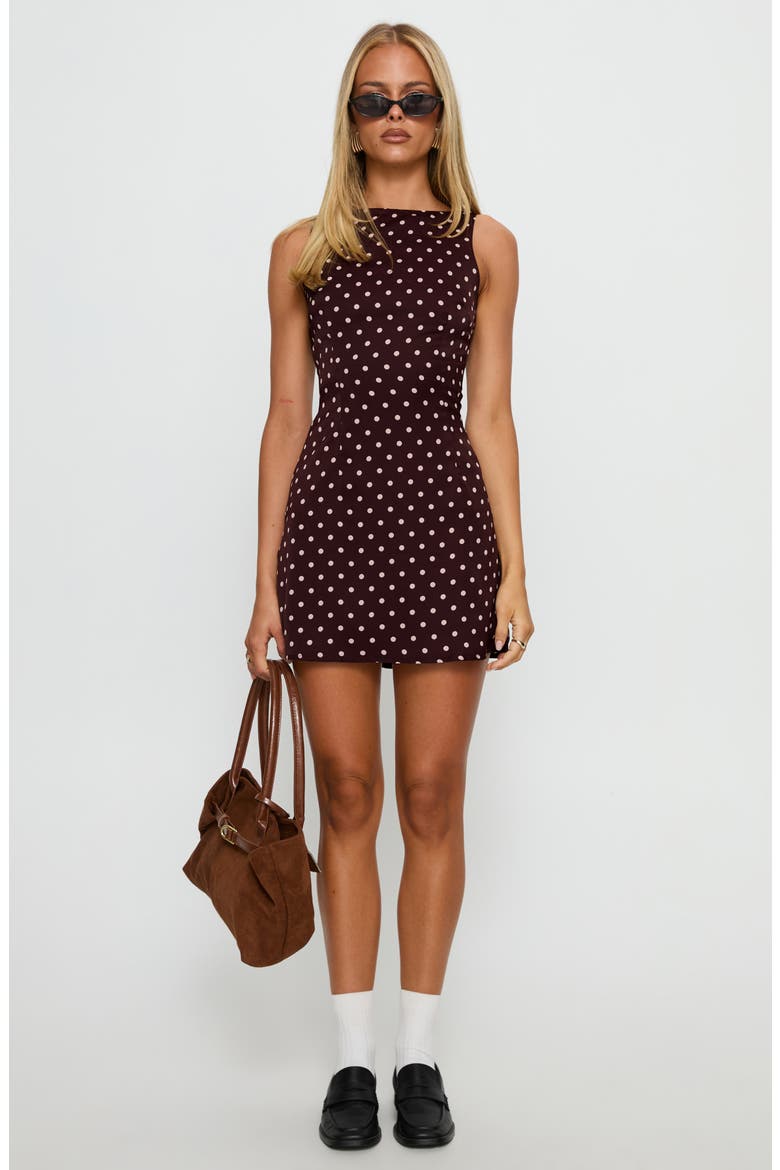 Kherin Polka Dot Skirted Romper, Alternate, color, WINE POLKA