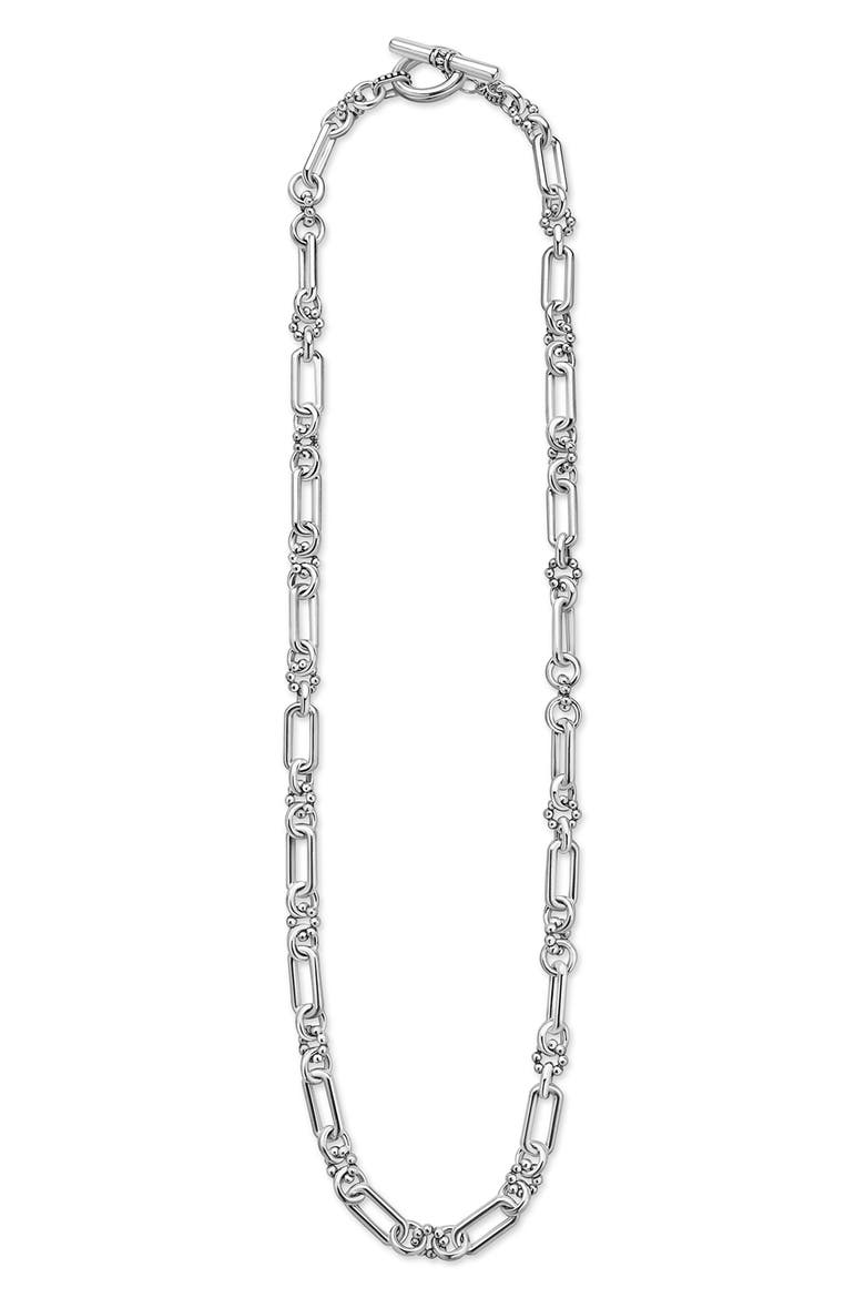 Petite Sterling Silver Caviar Link Necklace, Alternate, color, SILVER