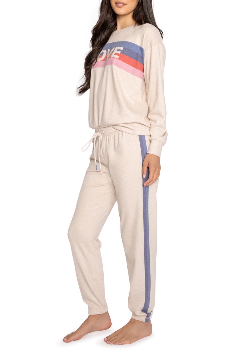 PJ Salvage Love Life Fleece Pajamas, Alternate, color,