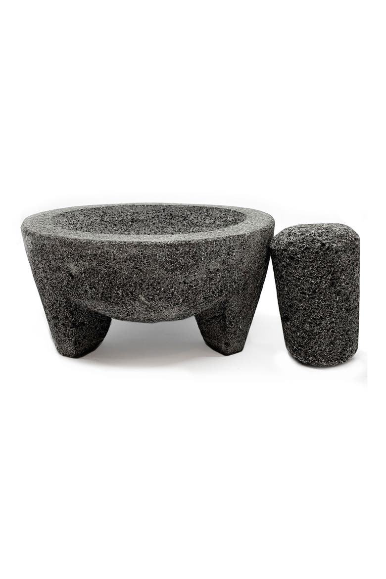 Molcajete in Basket, Alternate, color, GREY