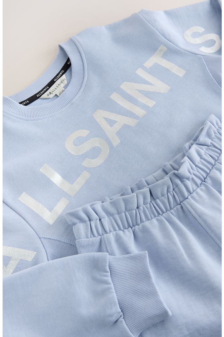 Kids' Biggie Oversized Cotton Graphic Sweatshirt & Ruffle Shorts Set, Alternate, color, BLUE