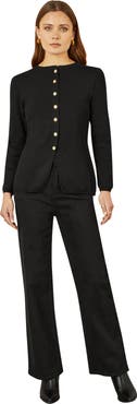 Yumi Chic Peplum Button Up Cardigan