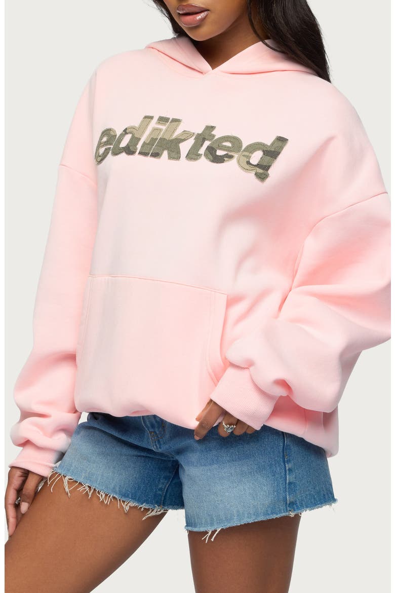 Camo Cutie Logo Oversize Hoodie, Alternate, color, LIGHT-PINK