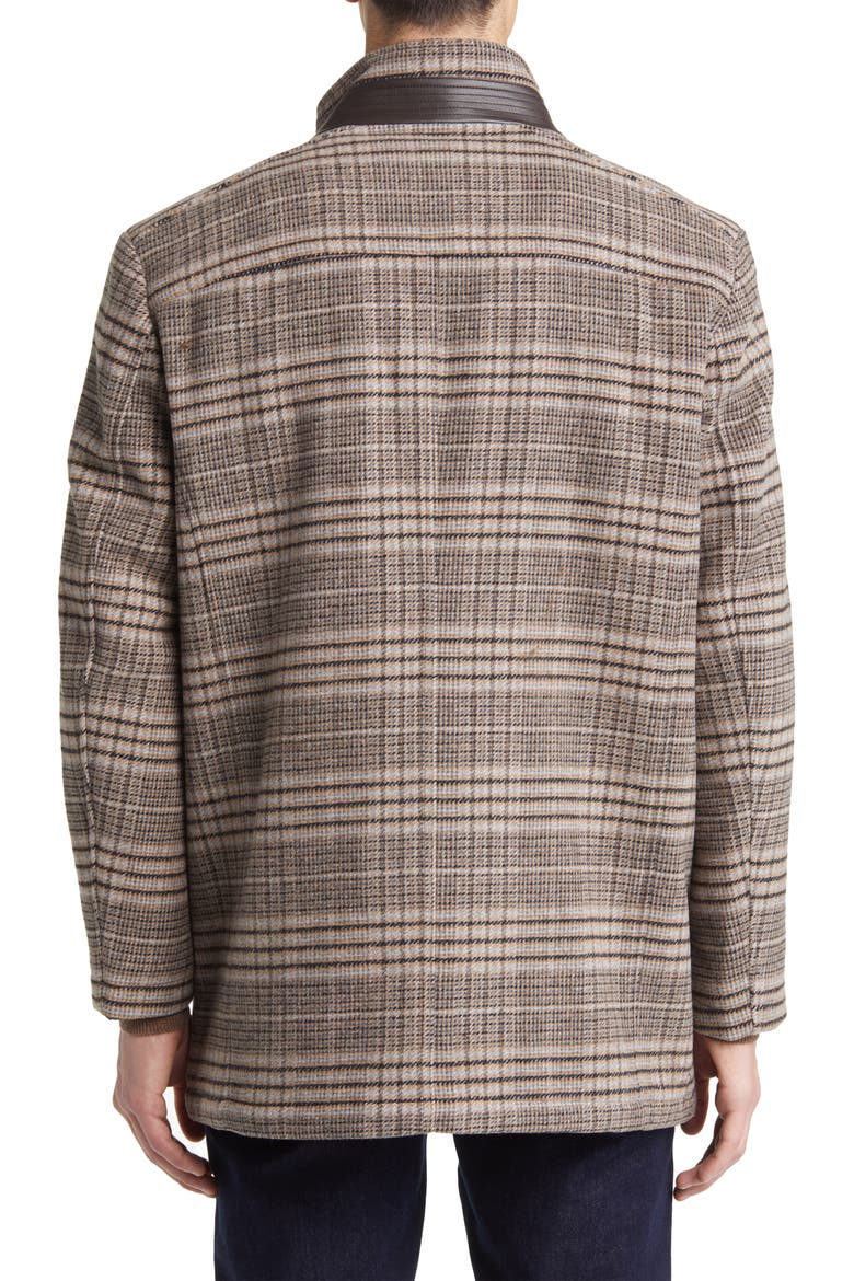 Upton Bib Insert Wool Blend Car Coat, Alternate, color, BROWN PLAID