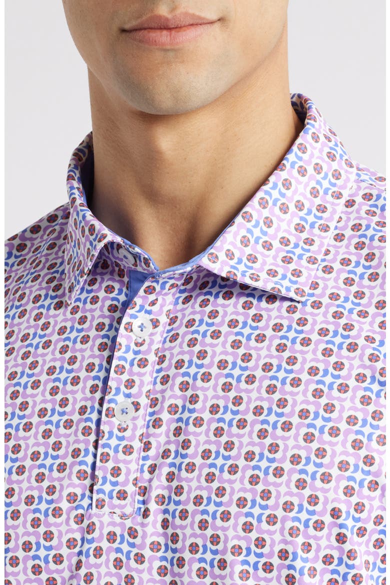 Sutton Print Golf Polo, Alternate, color, IRIS