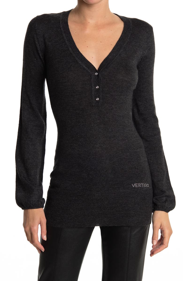 Vertigo Paris Vertigo Balloon Sleeve Henley Sweater, Main, color,