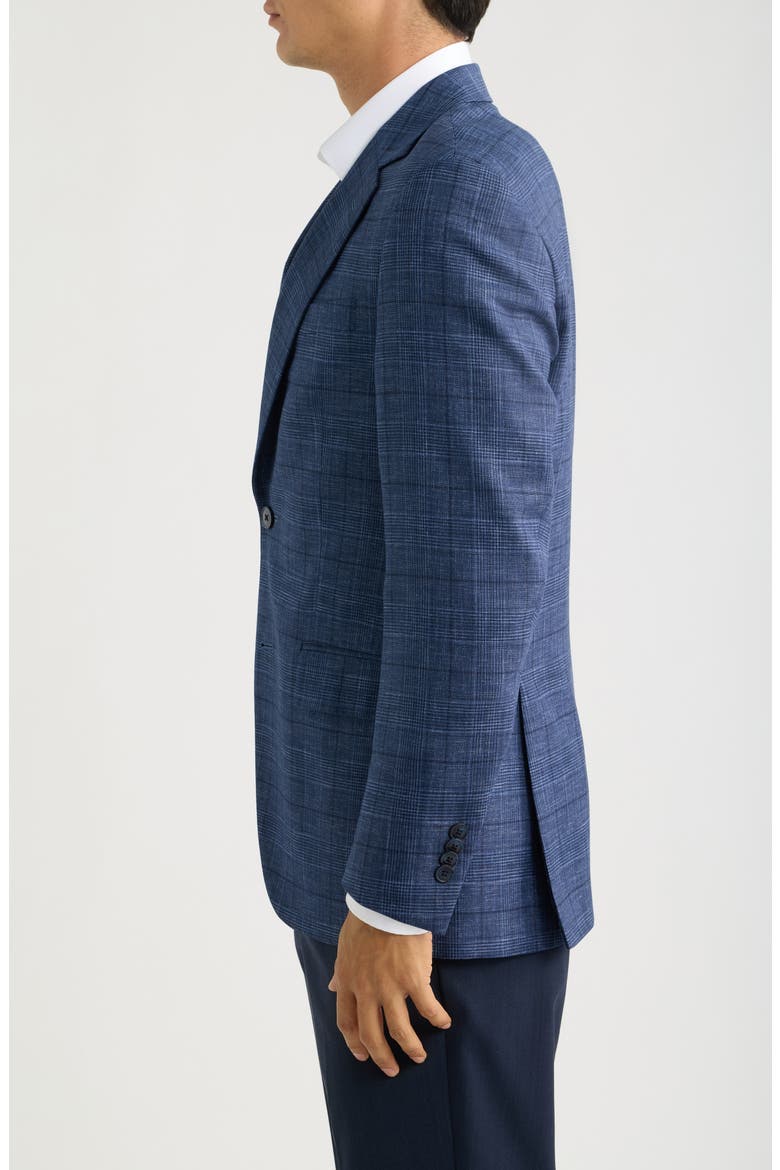 Flynn Classic Fit Navt Glen Plaid Slub Wool Sport Coat, Alternate, color, BLUE
