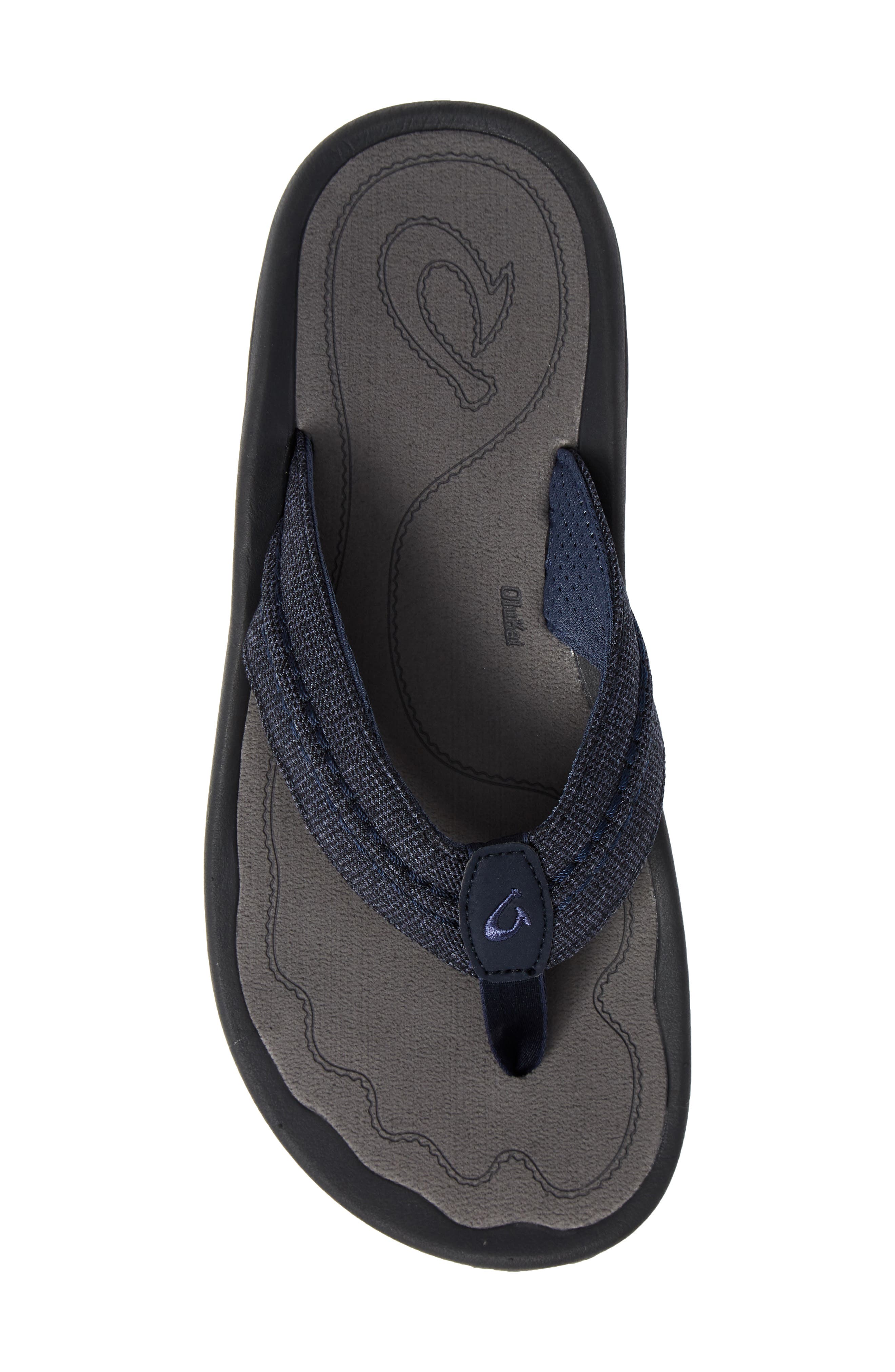 Hokua Mesh Flip Flop, Alternate, color, NIGHT/ CHARCOAL TEXTILE