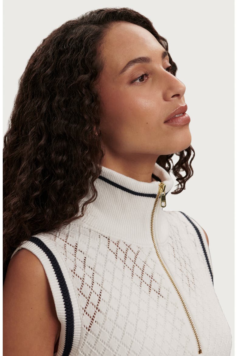 Stefan Half Zip Knit Vest, Alternate, color, WHITE