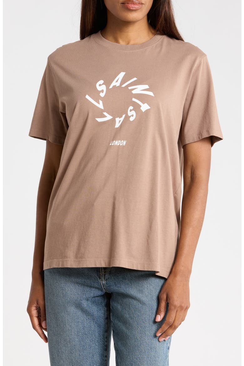 Halo Boyfriend Tee, Main, color, PINE BARK BROWN