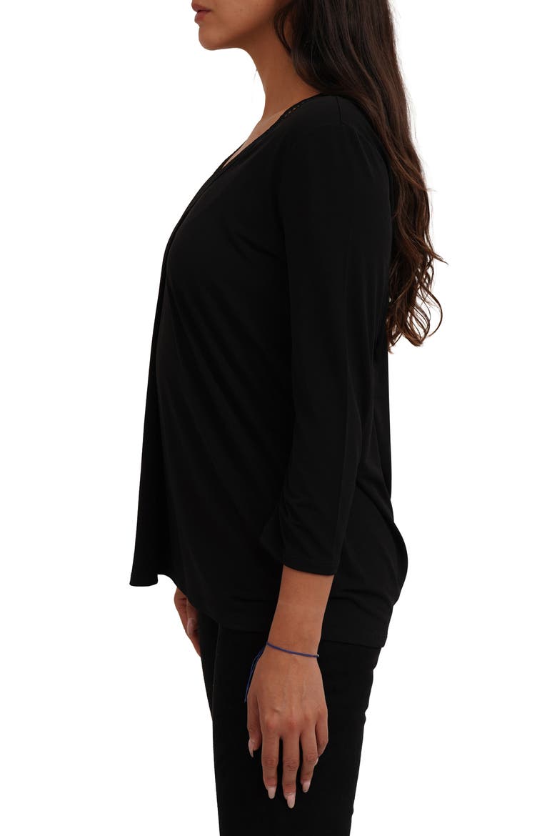 Solid V-Neck Top, Alternate, color, BLACK