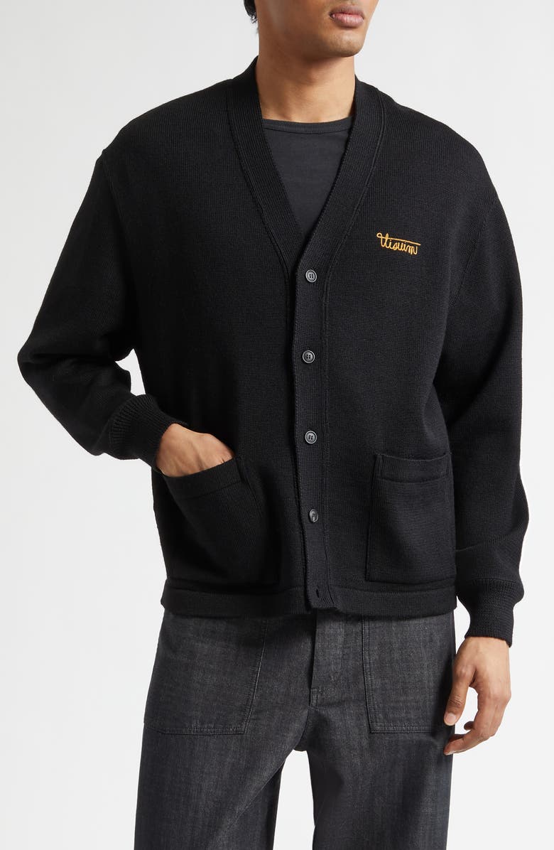 VISVIM Selmer Wool Cardigan, Main, color, Black