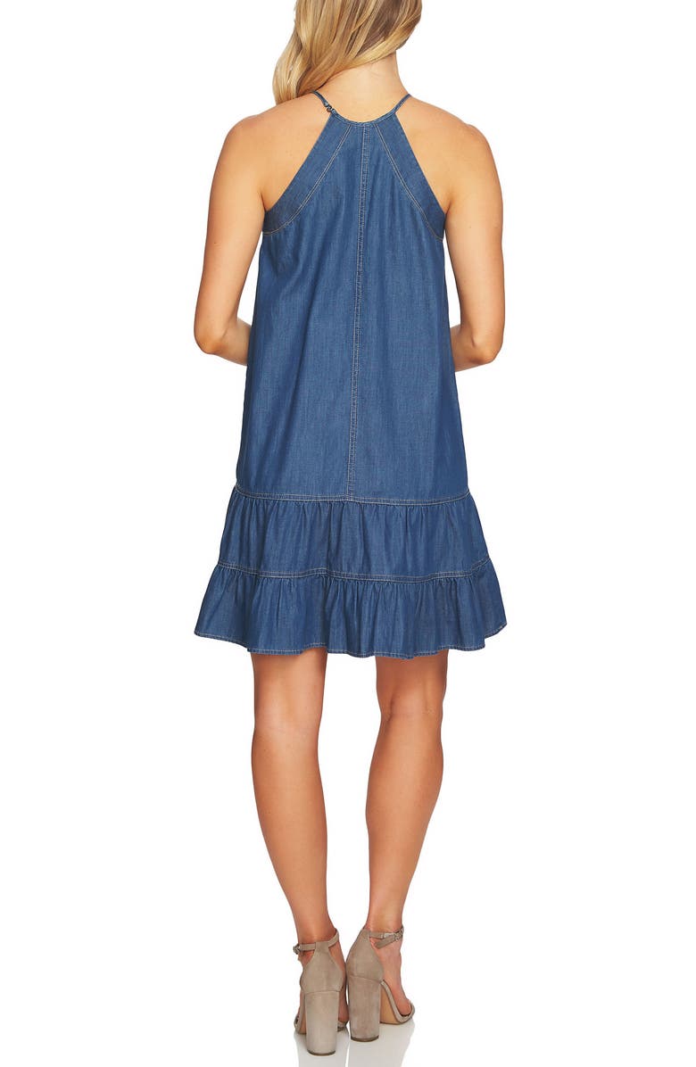 cece denim dress Cece Denim Mini Dress (Light Wash Denim)