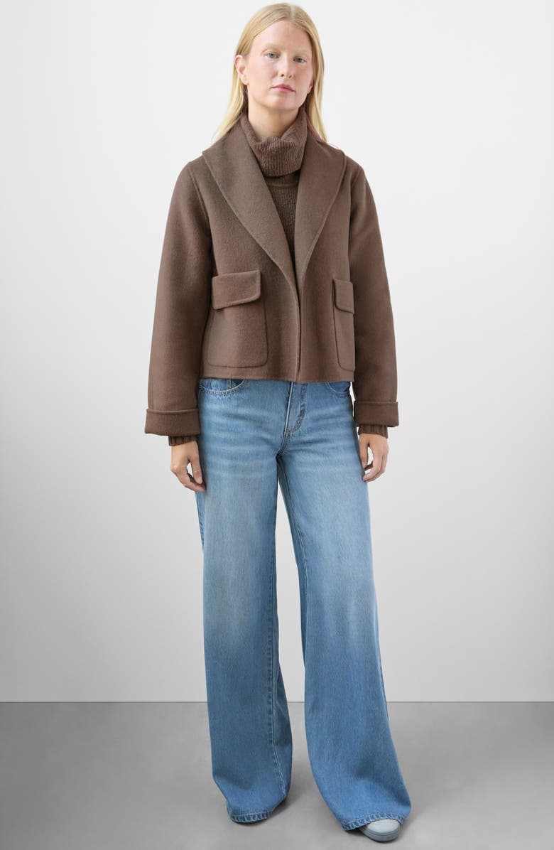 Splendid x @cellajaneblog Crop Icon Coat, Alternate, color, Truffle