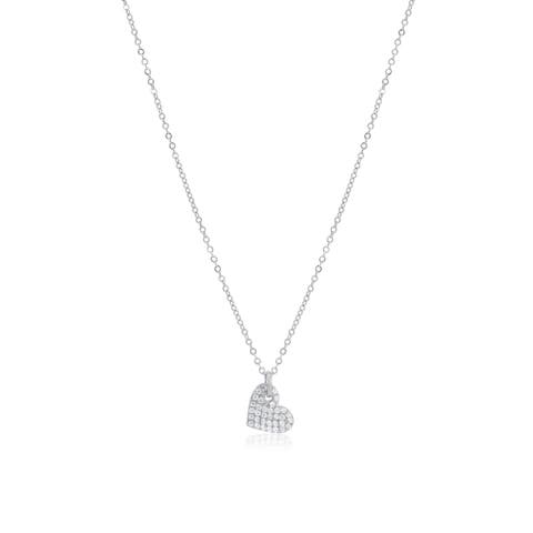 Mini Asymmetrical CZ Heart Necklace