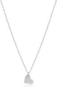 The Lovery Fine Jewelry Mini Asymmetrical CZ Heart Necklace