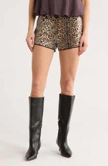 LE LIS Leopard Sequin Micro Shorts