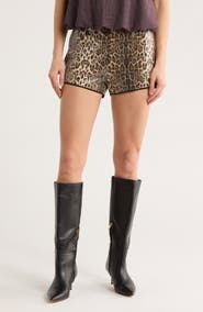 LE LIS Leopard Sequin Micro Shorts