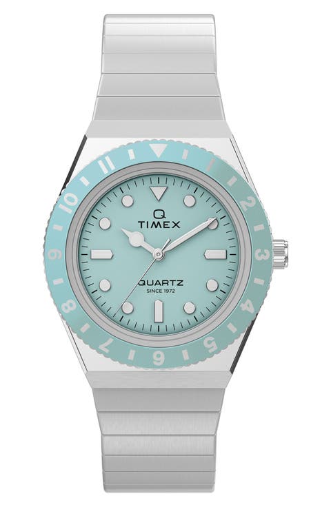 Q Timex® Mini 30mm Stainless Steel Expansion Band Watch