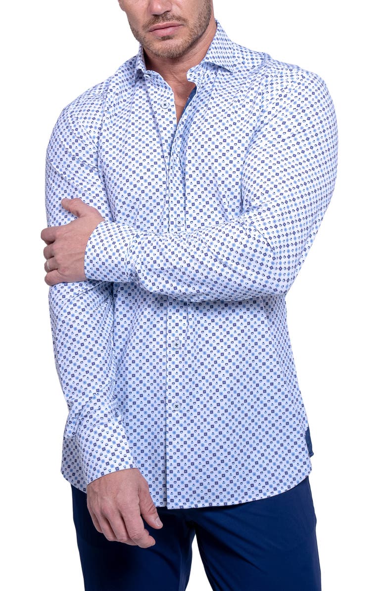 Maceoo Einstein Resistance Contemporary Fit Stretch Button-Up Shirt, Alternate, color, 