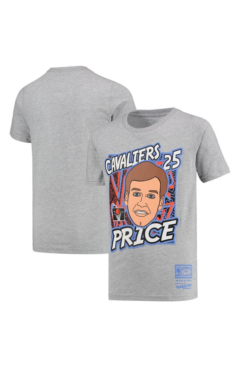Mitchell & Ness Youth Mitchell & Ness Mark Price Gray Cleveland Cavaliers Hardwood Classics King of the Court Player T-Shirt, Main, color, Heather Gray