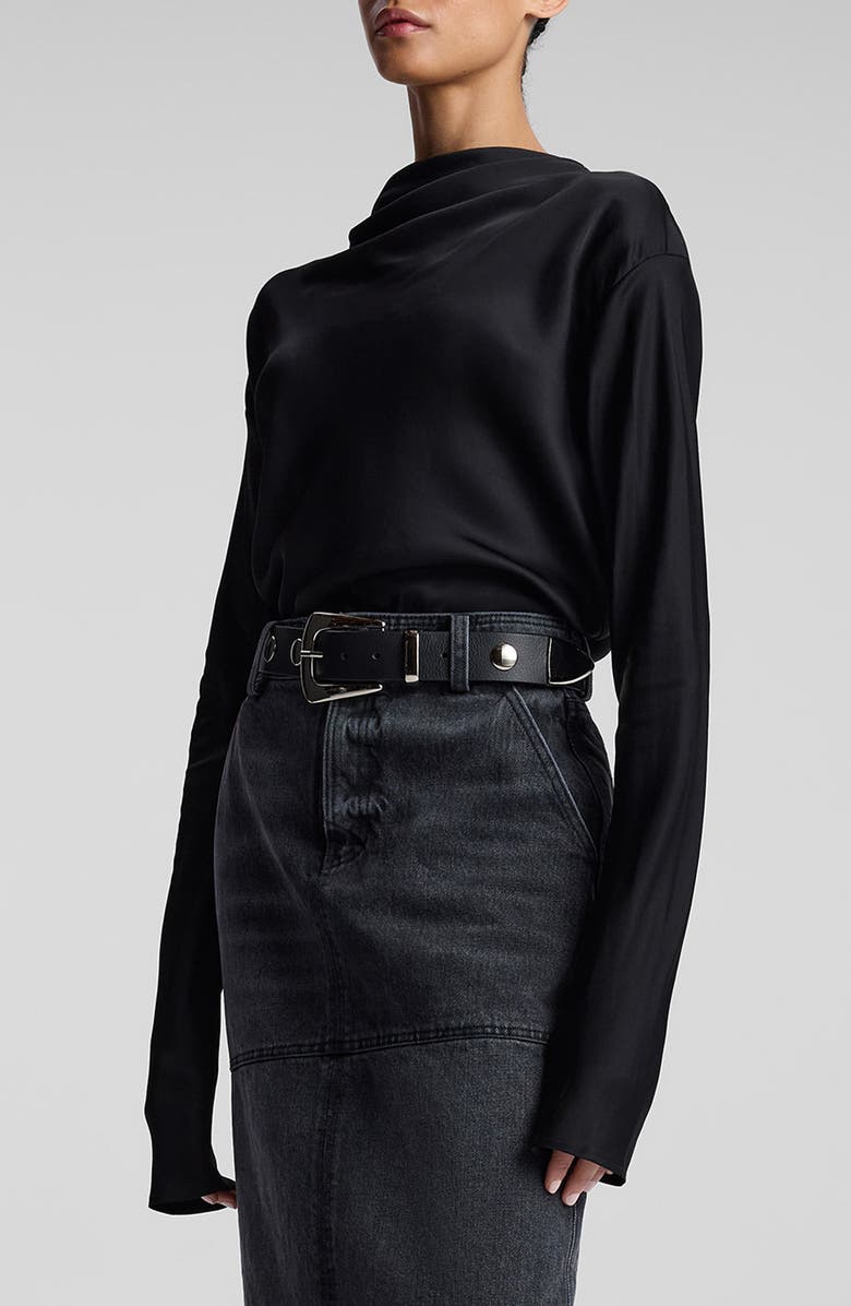 A.L.C. Georgia Cowl Neck Top, Alternate, color, Black