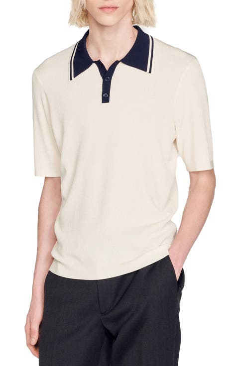 Stripe Collar Polo Sweater