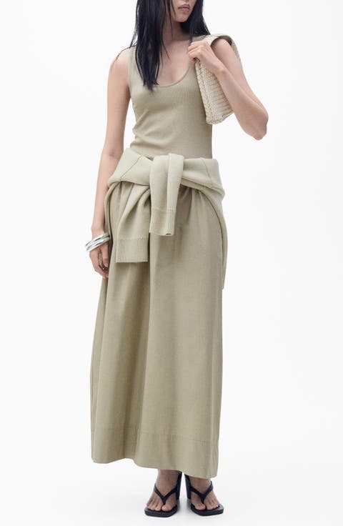 Valvi Mixed Media Maxi Dress