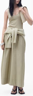 MANGO Valvi Mixed Media Maxi Dress