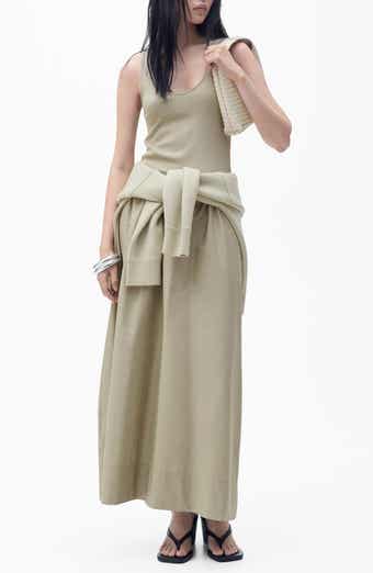 MANGO Valvi Mixed Media Maxi Dress