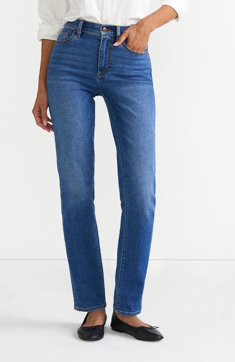 Recover High Rise Straight Leg Blue Jeans
