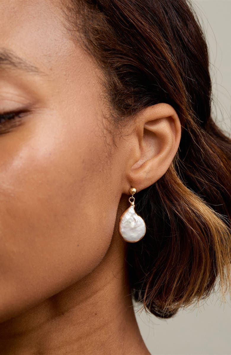 Set & Stones Gracie Freshwater Pearl Drop Earrings, Alternate, color, Gold